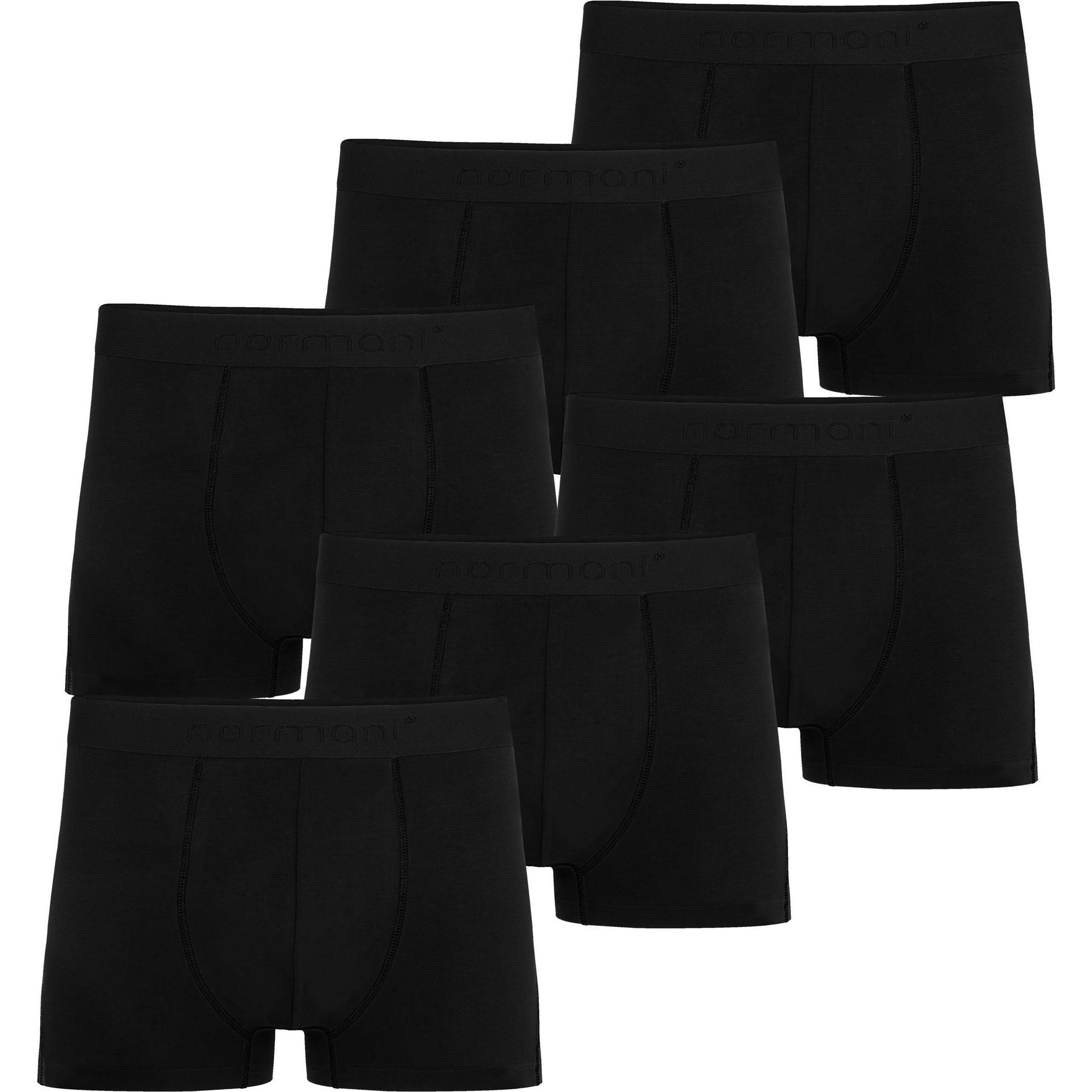 Normani, Herren, Unterhosen, 6 Herren Baumwoll-Boxershorts, Schwarz, (S, 6er Pack)
