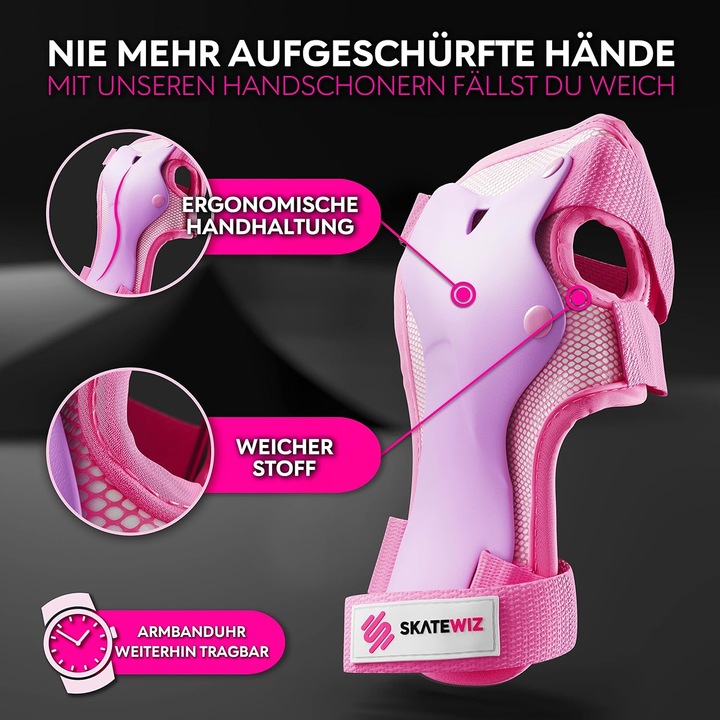 Immagine prodotto Skatewiz Set di protezioni per pattini (M/L, Protettori gomito, Ginocchiera, Protezioni per i polsi, 6 pezzi)