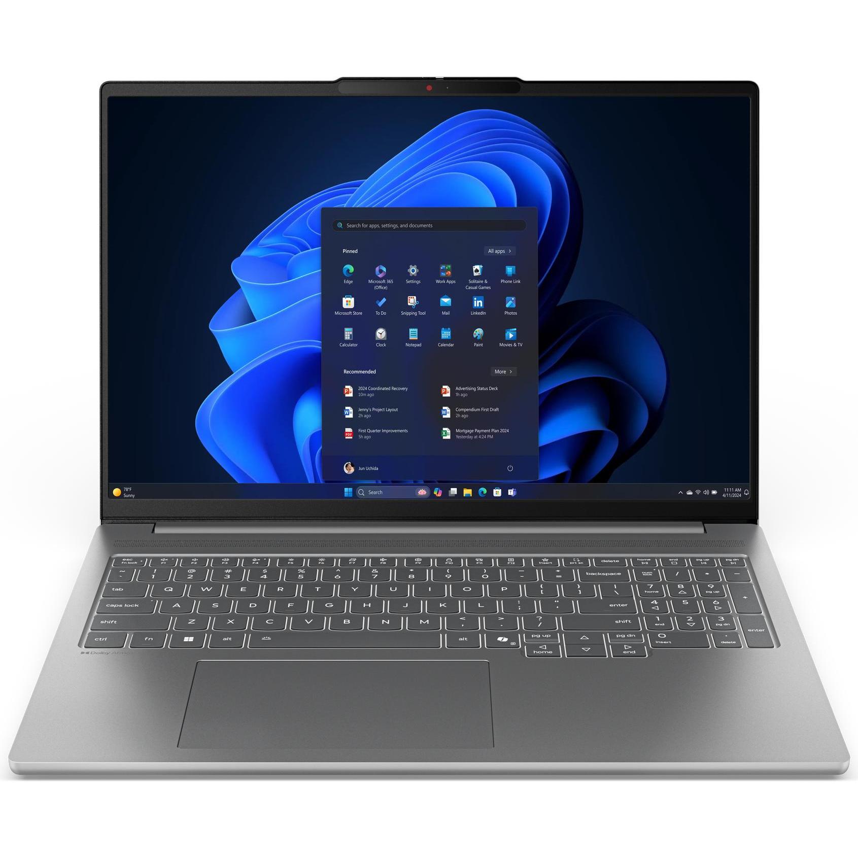 Lenovo IdeaPad Pro 5 (16", 1000 GB, 32 GB, Deutschland, Intel Core Ultra 9 285H), Notebook, Grau