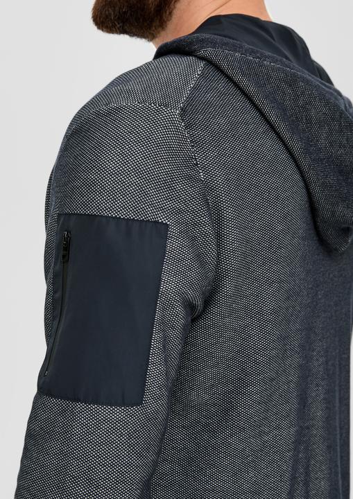 Produktbild s.Oliver Strickjacke Melierte Kapuzenjacke aus Strick (4XL)