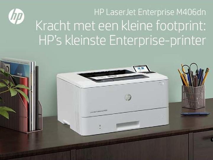 Actual product image HP LaserJet Enterprise M406dn Mono, Laser, 38ppm (Laser, Black and white)