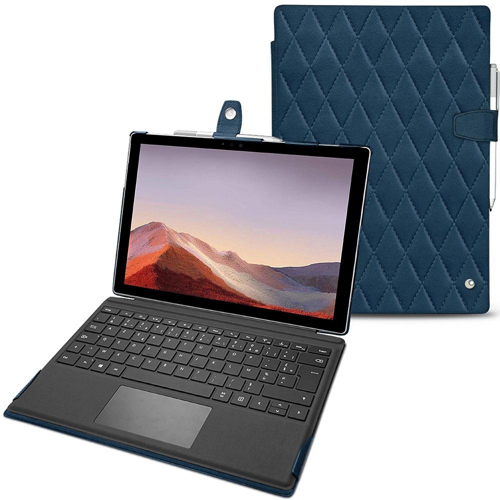 Noreve Lederschutzhülle (Microsoft Surface Pro 7), Tablet Hülle, Blau