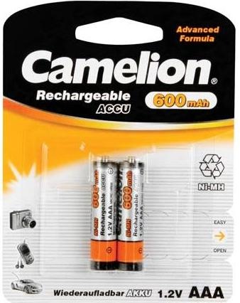 Actual product image Camelion NiMH AAA 1.2 V - 600 mAh (2 pcs./blister pack) (2 pcs., AAA, 600 mAh)