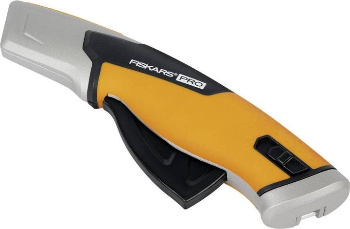 Produktbild Fiskars Pro Sicherheits-Universalmesser mit einziehbarer Klinge, Länge 17,7 cm, Rostfreier Stahl/Kun (Cutter)
