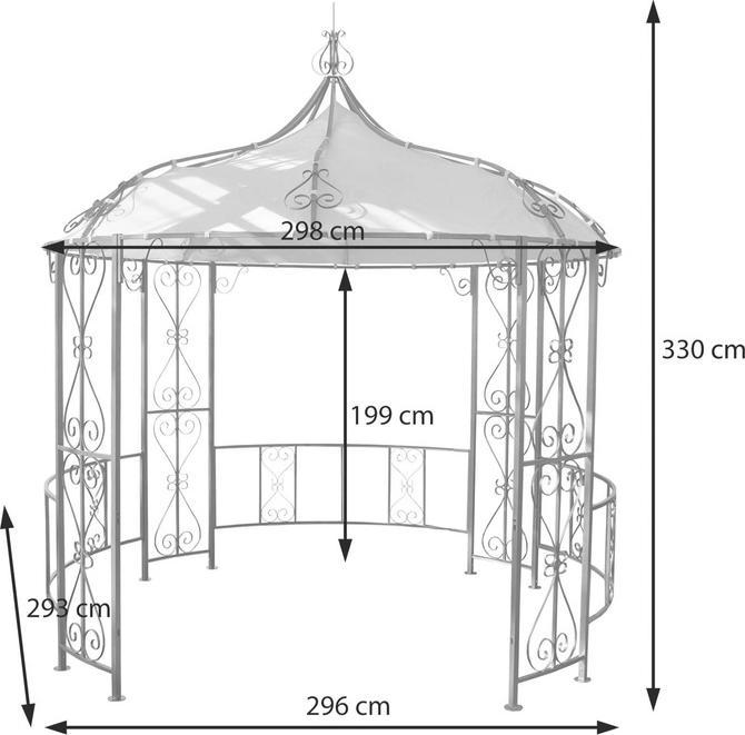Actual product image Swisshandel24 Pergola Almeria, round gazebo garden pavilion, sturdy steel frame Ø 3m - red-brown (300 cm, 300 cm)