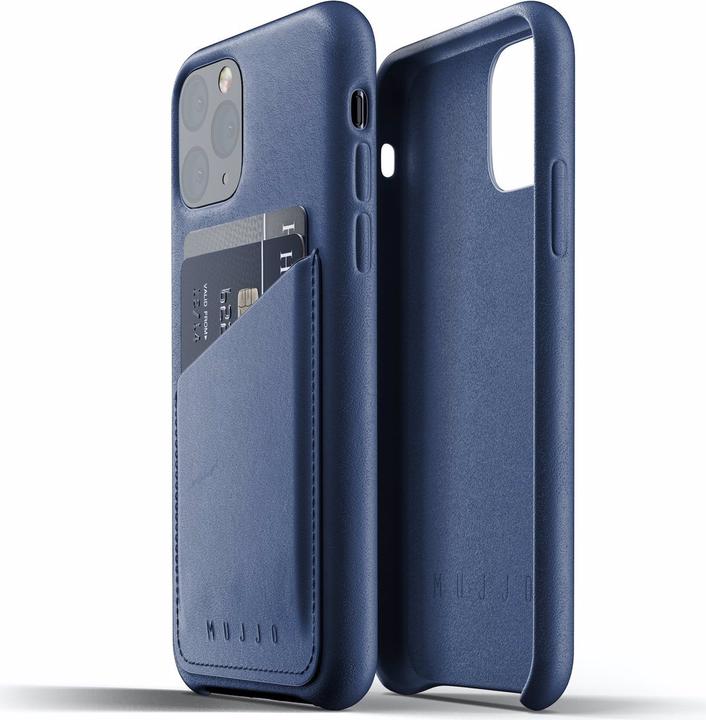Mujjo Leren Portemonnee Hoesje voor iPhone 11 Pro Monaco Blauw (Apple iPhone 11 Pro)