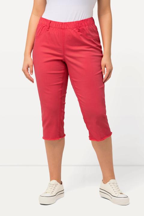 Produktbild Ulla Popken Caprihose Sienna, Fransensaum, schmales Bein, Stretch (62)