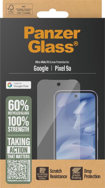 Produktbild PanzerGlass Kristallklarer Displayschutz (1 Stück, Google Pixel 9a)