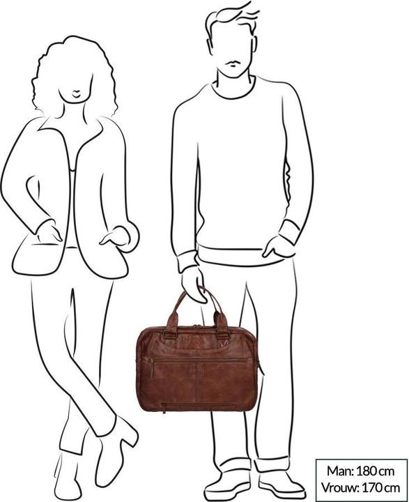 Produktbild Bear Rock Design Leandro Leren Laptoptas - 15 inch - Bruin (15")