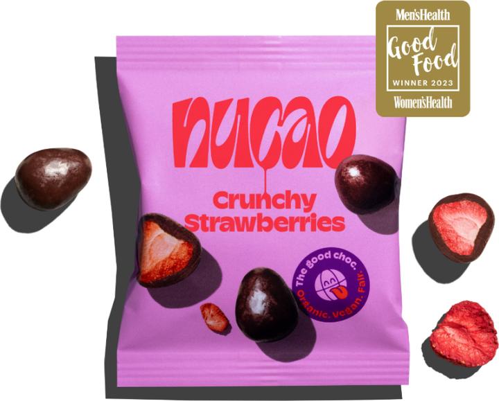 Produktbild Nucao Bio Vegane Schokolierte Crunchy Strawberries 50g (60 g)