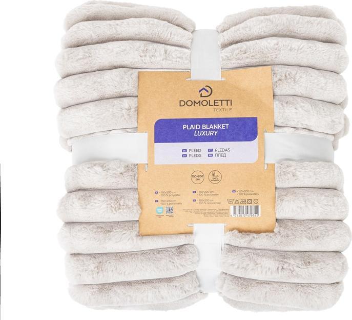 Immagine prodotto Domoletti Plaid Luxury Stripes, light grey, 150 cm x 200 cm (150 x 200 cm)