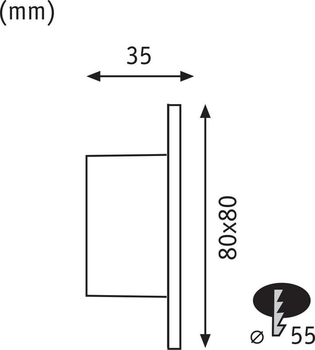 Produktbild Paulmann WAND EBL SET HF LED 1X1W (TSARO ECKIG WEIss) (120 lm)
