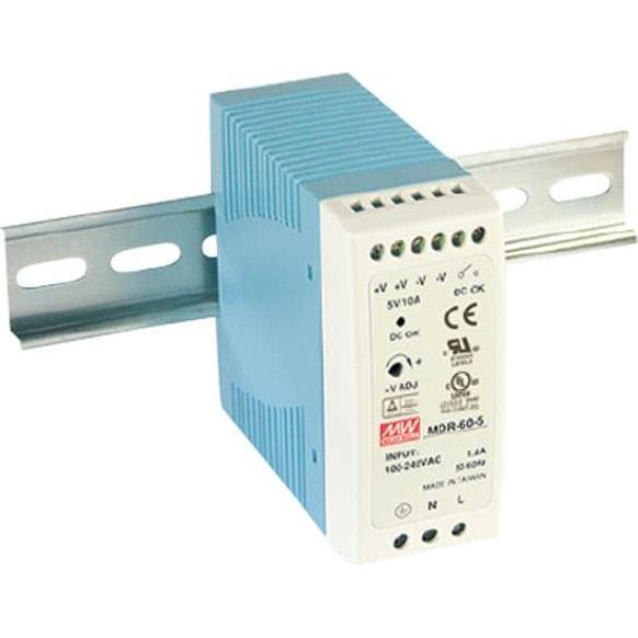 MeanWell, Systemstromversorgung, MEAN WELL Hutschienen-Schaltnetzteil MDR-60-5, 5 V-/10 A