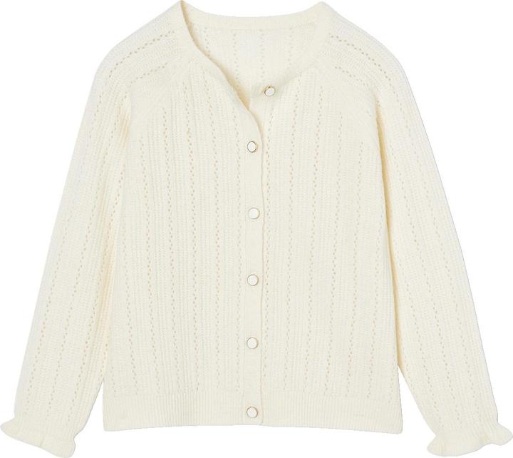 Vertbaudet Flauschige Mädchen Strickjacke mit Ajourmuster