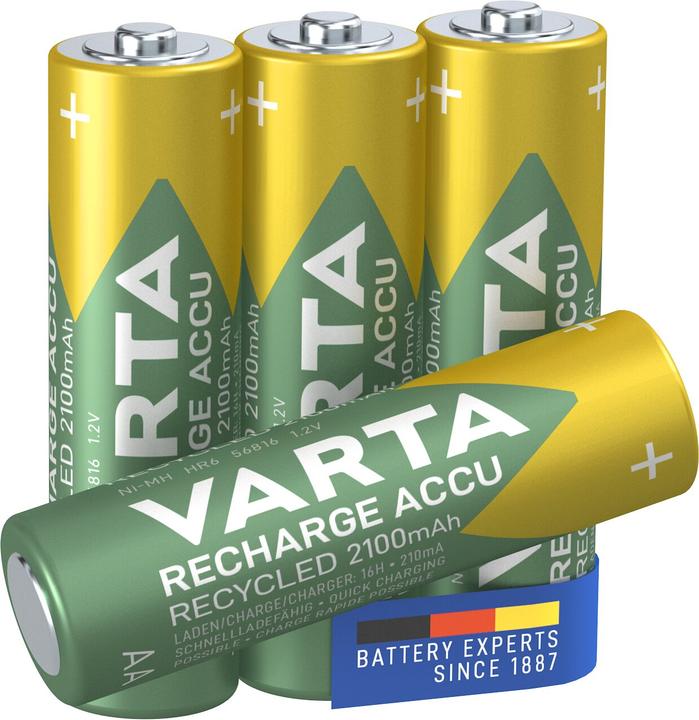 Produktbild Varta Recharge Accu Recycled (4 Stk., AA, 2100 mAh)