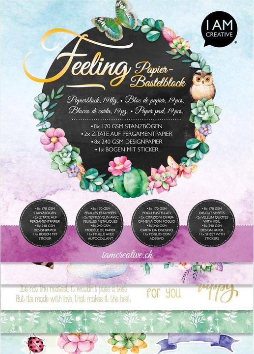 Image du produit I Am Creative Bloc de bricolage en papier (250 g/m², 19x)