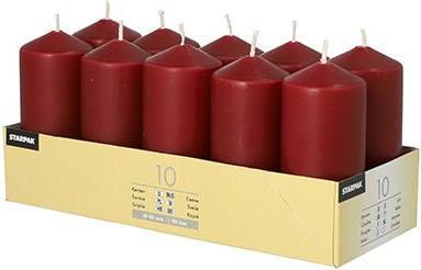 Productafbeelding Papstar Staalkaarsen, 40 mm, bordeaux, pak van 10 Diameter: 40 mm, Hoogte: 90 mm, Brandduur: ca. 9 uur (10 Pcs.)