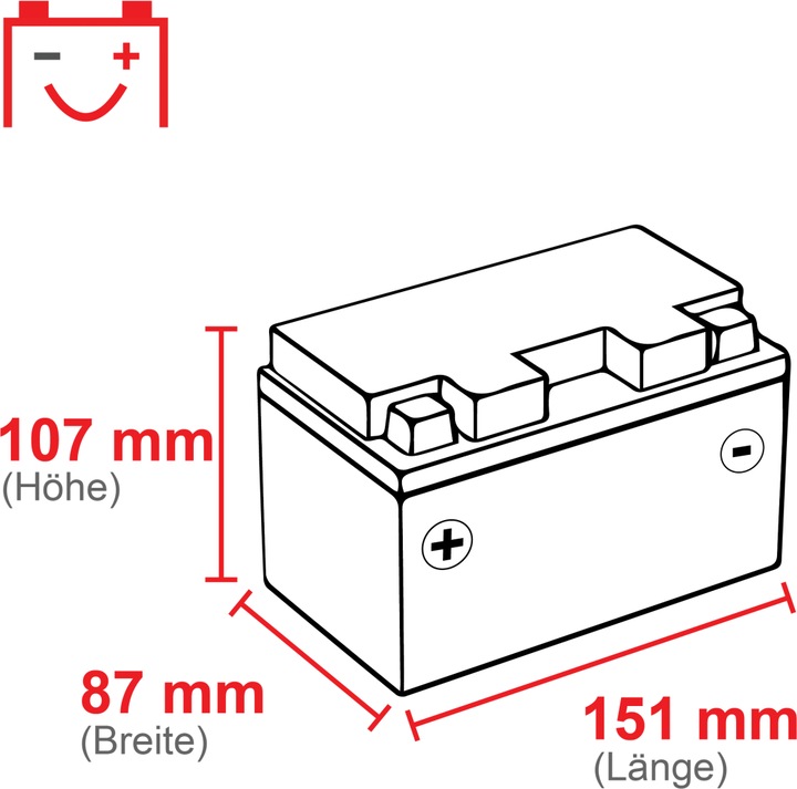 Actual product image Yuasa YTX9-BS AGM (12 V, 8.40 Ah, 135 A)