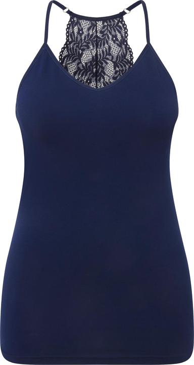 Immagine prodotto Ulla Popken Canottiera aderente con pizzo, spalline incrociate sul retro e scollo a V (50, 52)