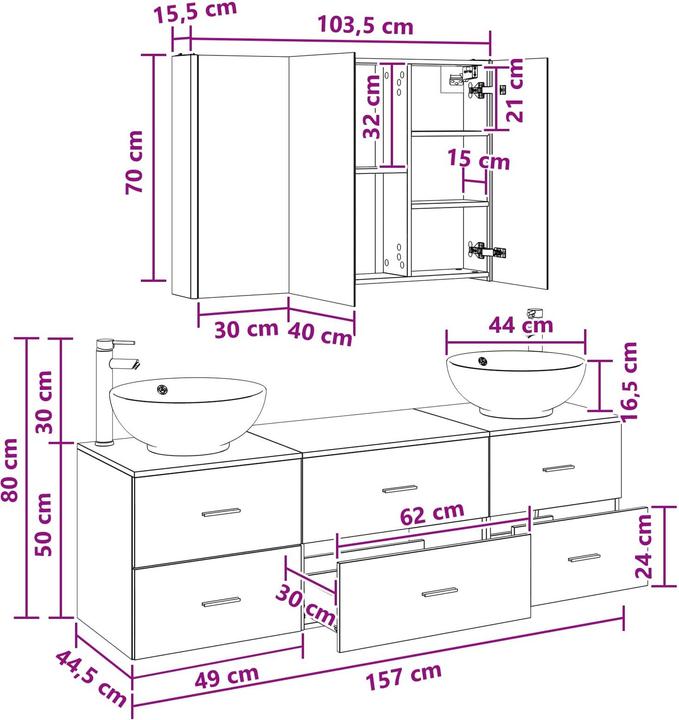Produktbild vidaXL Badezimmer Set
