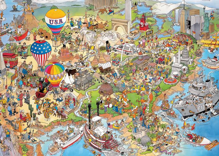 Productafbeelding Jan van Haasteren - USA (1000 pieces) (1119802053) (1000 onderdelen)