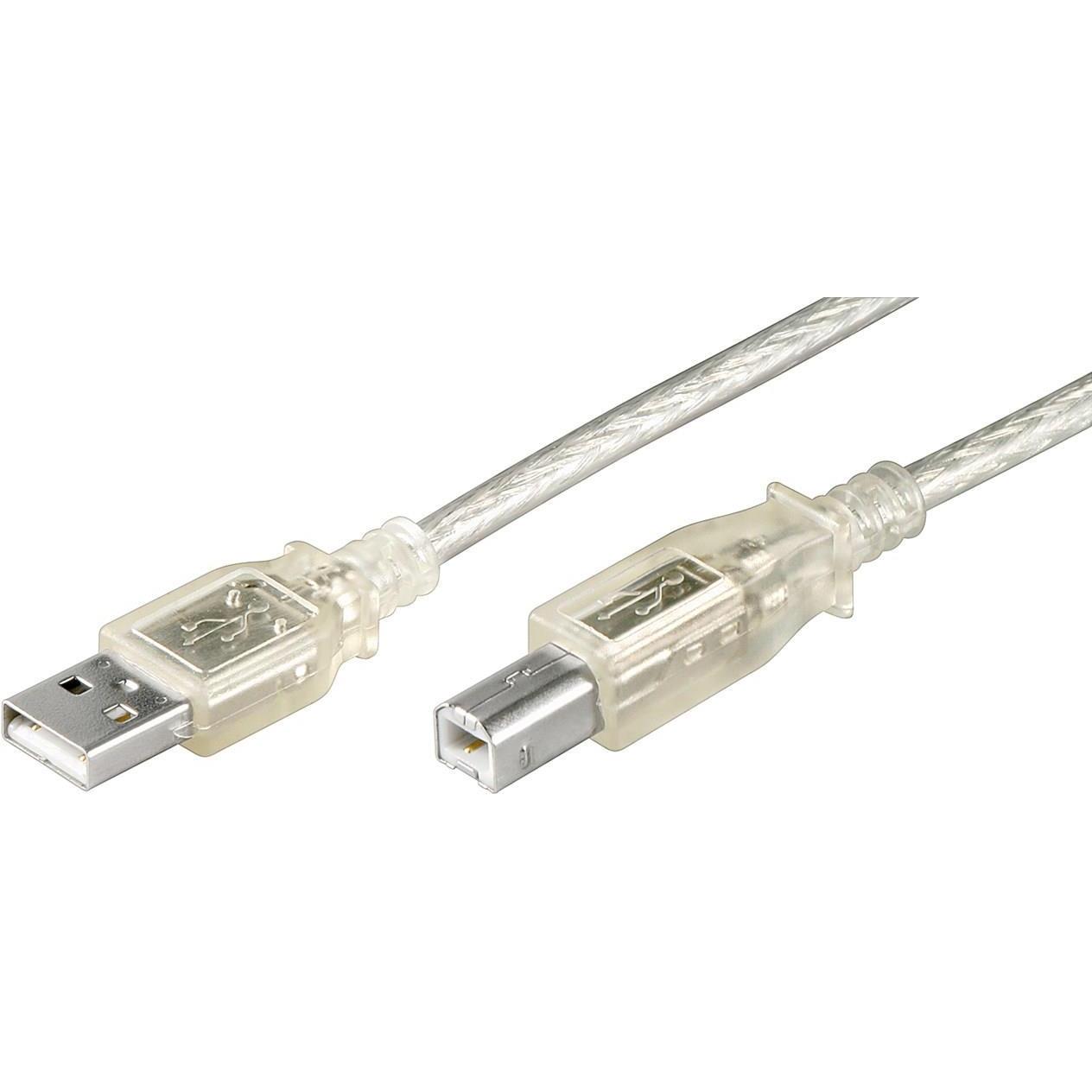 Goobay USB 2.0 Hi-Speed Kabel, Transparent, 1 m (1 m, USB 2.0), USB Kabel