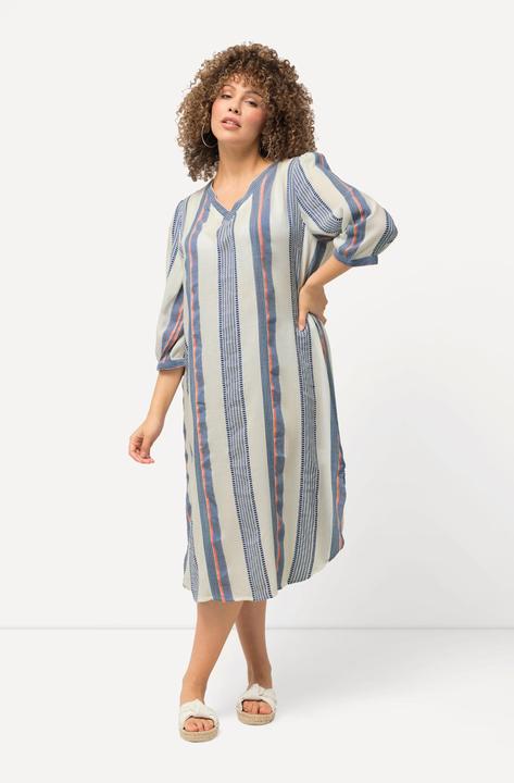 Produktbild Ulla Popken Kaftan, Musterstreifen, Oversized, V-Ausschnitt, 3/4-Arm (46, 48)