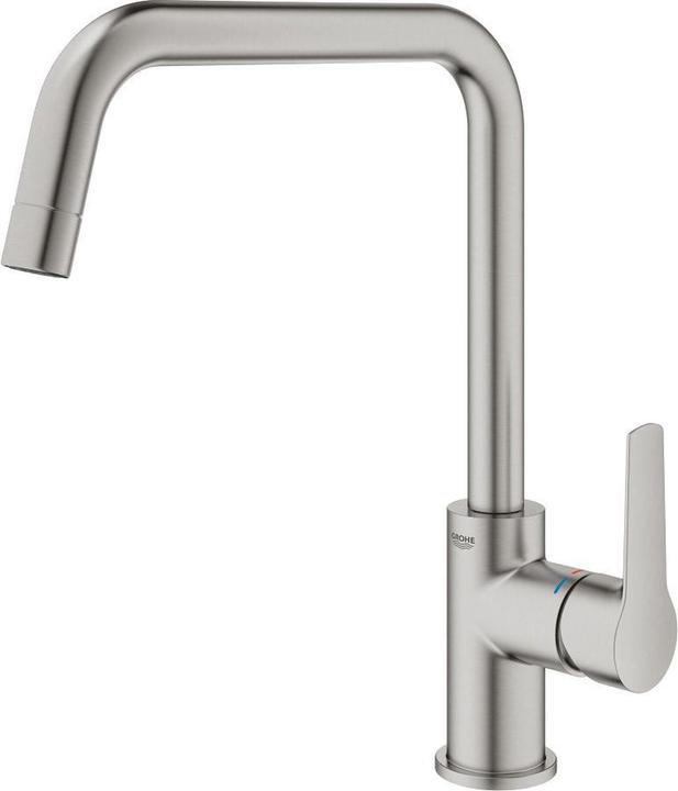 Grohe Start QuickFix kitchen faucet, high spout, U-shape, swivel, supersteel