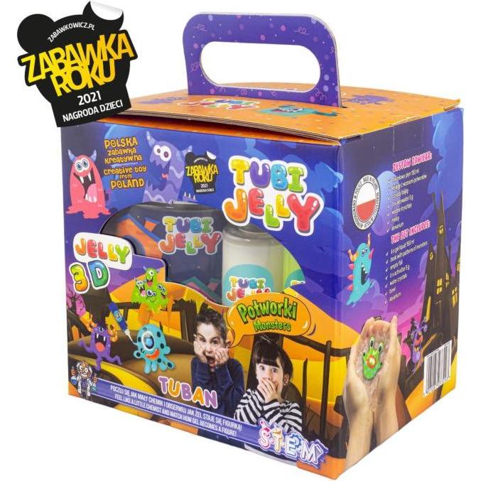 Tuban 6-farbiges Tubi Jelly-Set mit kleinem Aquarium – Monster