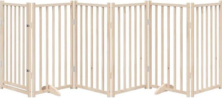 Produktbild vidaXL Hundetor mit Tür Faltbar Hundegitter Schutzgitter 6-tlg. Massivholz Tanne (2 cm)