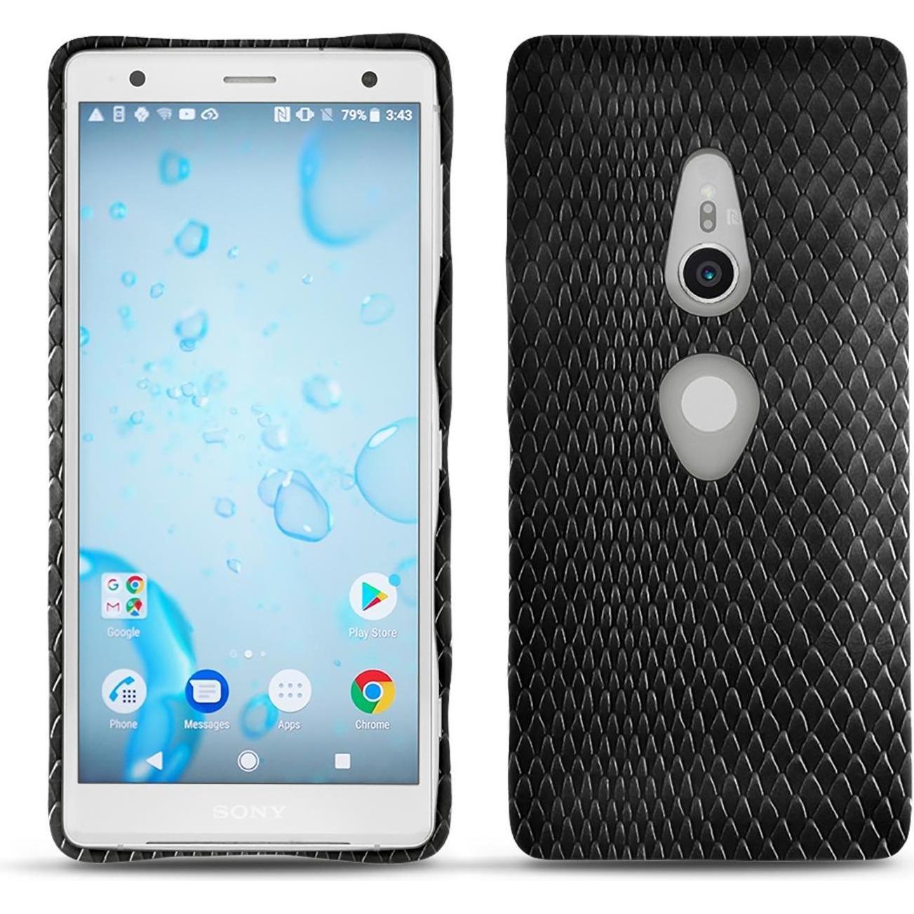 Noreve Lederschutzhülle (Sony Xperia XZ2), Smartphone Hülle, Schwarz