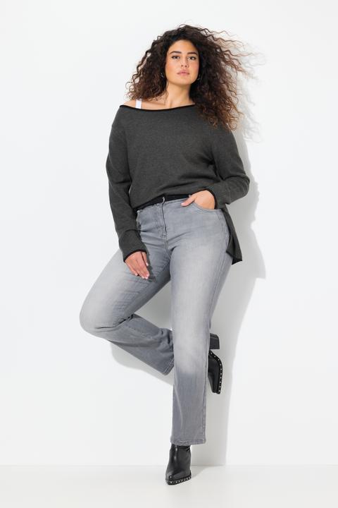 Immagine prodotto Ulla Popken Jeans modello Mandy con taglio della gamba ampio e dritto e cucitura decorativa (26)