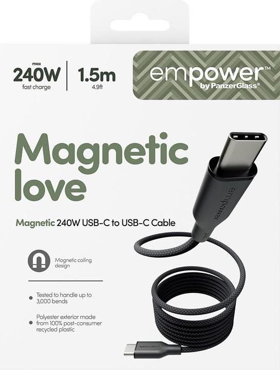 Immagine prodotto PanzerGlass USB-C magnetico a USB-C (1.50 m, USB 2.0, 240 W)
