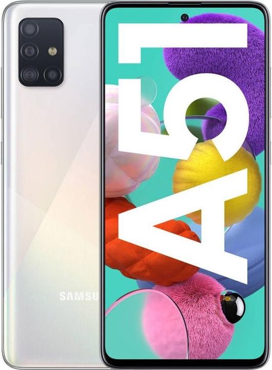 Produktbild Samsung Galaxy A51 (128 GB, Prism Crush White, 6.50", Dual SIM + SD, 48 Mpx, 4G)