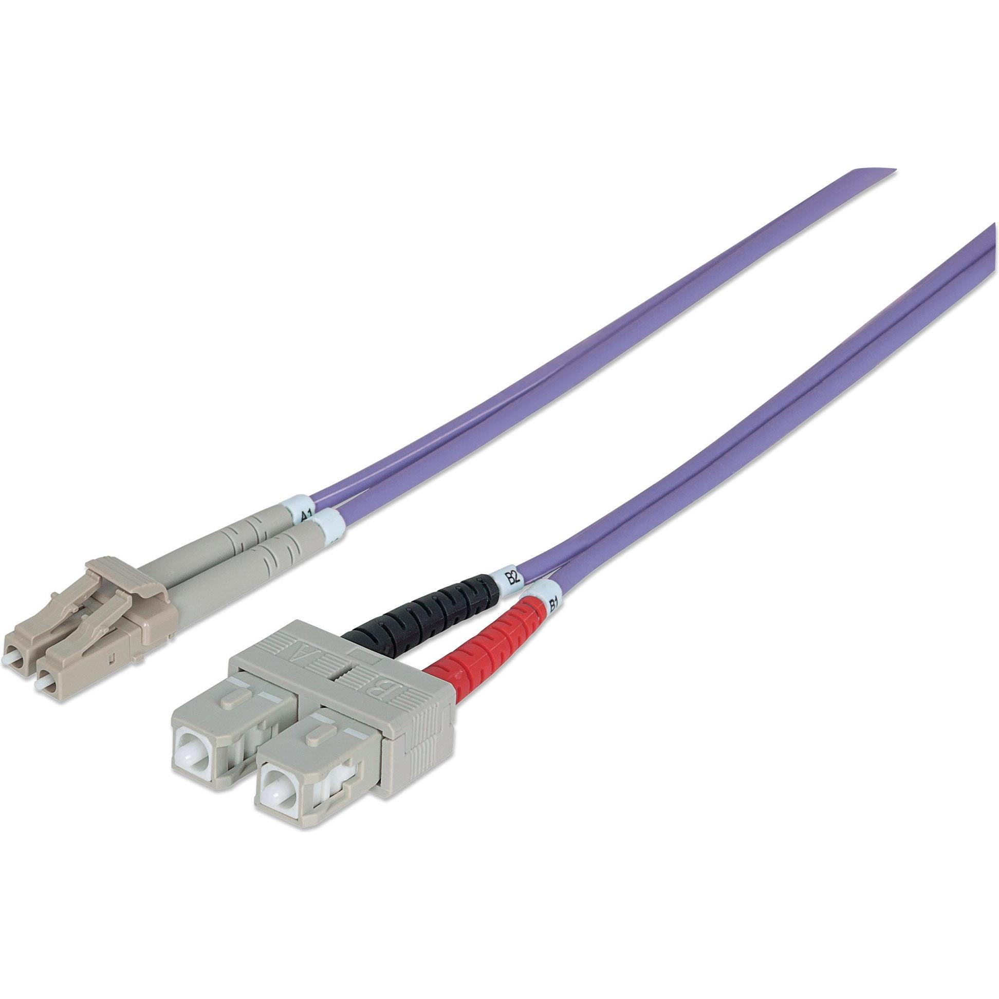 Intellinet LWL Anschlusskabel LC/SC Multimode OM4 (CAT6, 1 m), Netzwerkkabel
