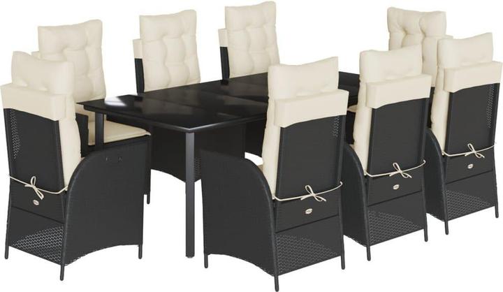 Image du produit VidaXL Meuble de jardin Ensemble de jardin 9pcs. noir Poly rotin (200 cm)