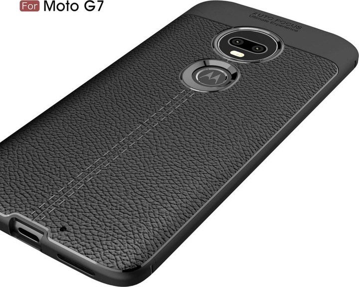 Produktbild Screenguard Motorola Moto G7 Plus Hülle Leather Design TPU Cover (Motorola Moto G7 Plus)