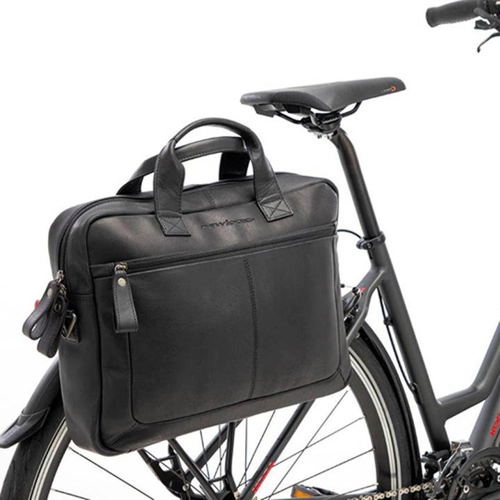 Actual product image New Looxs Laptop bag Luko 7.5L - 42 x 6 x 30 cm - Made from luxury leather - Black (17 l, Luggage carrier bag)