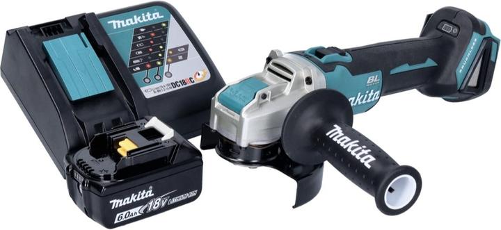 Image du produit Makita DGA 521 RG1X1 Meuleuse d'angle sans fil 18 V 125 mm X-LOCK Brushless + 1x batterie 6,0 Ah + chargeur (125 mm)