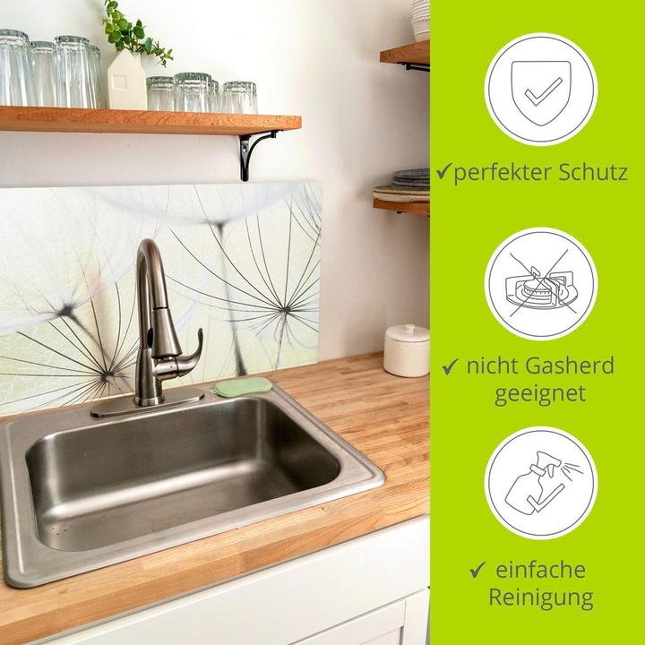 Actual product image Artland Brightened aluminium kitchen splashback dandelion seeds