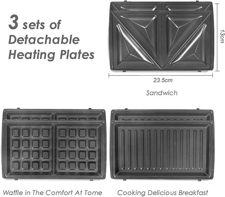 Image du produit Ozavo Appareil à sandwich 3 en 1