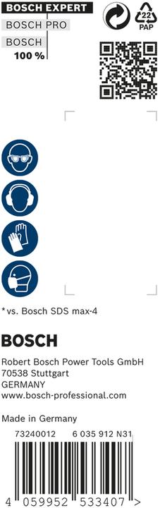 Actual product image Bosch Professional Zubehör EXPERT SDS max-8X hammer drill, 20 x 400 x 520 mm, 5 pieces (up to 20 millimetres)
