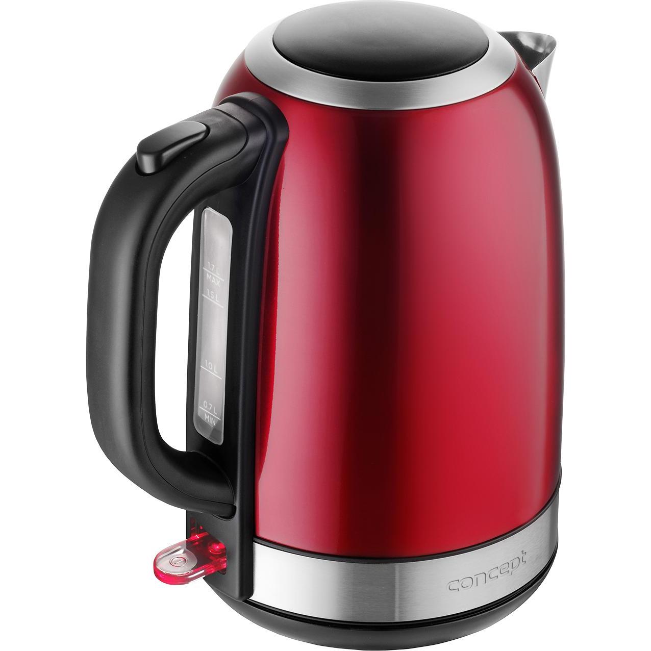 Concept RK3243 Wasserkocher 1 7 l 2200 W Rot, Wasserkocher, Rot
