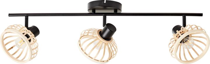 Actual product image Brilliant Norah spot bar 3 lights wood light/black (E14)