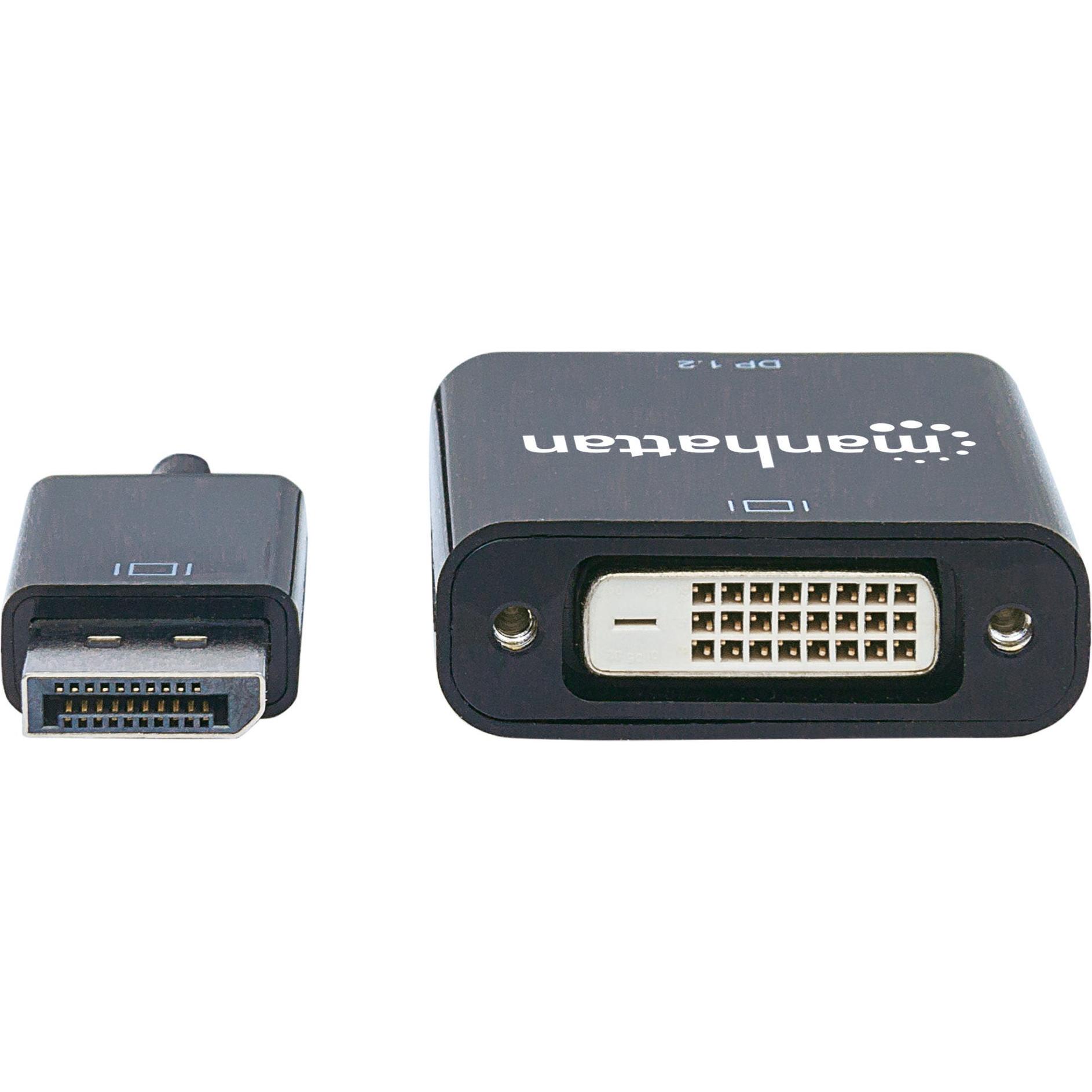 Thumbnail - Manhattan DisplayPort zu (DVI, 23 cm), Data + Video Adapter, Schwarz