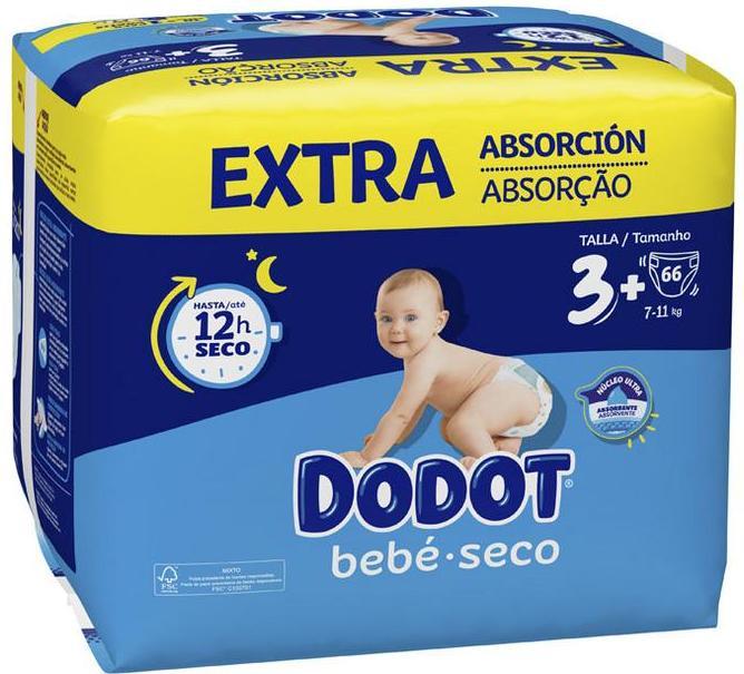 Dodot Baby Dry Diapers (Size 3+, 66 Piece)