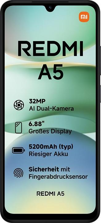 Produktbild Xiaomi Redmi A5 4G (64 GB, Midnight Black, 6.88", Dual SIM, 4G)