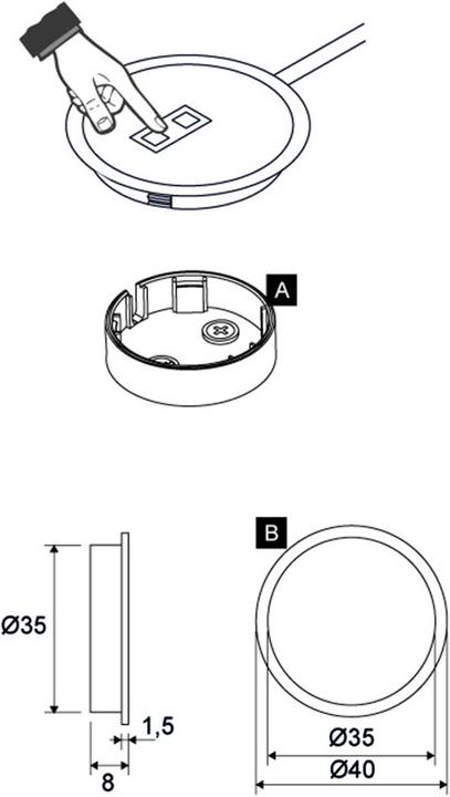 Produktbild L&S Berührungs-Dimmschalter Emotion rund 12 / 24 V