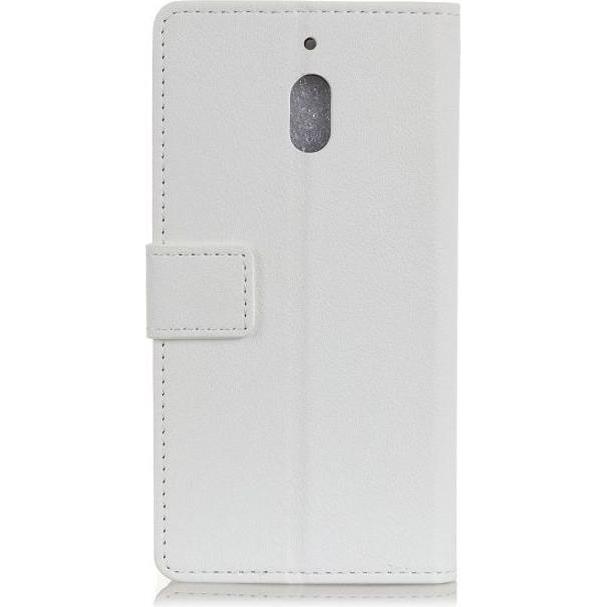 MU Classic Classic III Leder Bookcover Series (Nokia 2.1), Smartphone Hülle, Weiss