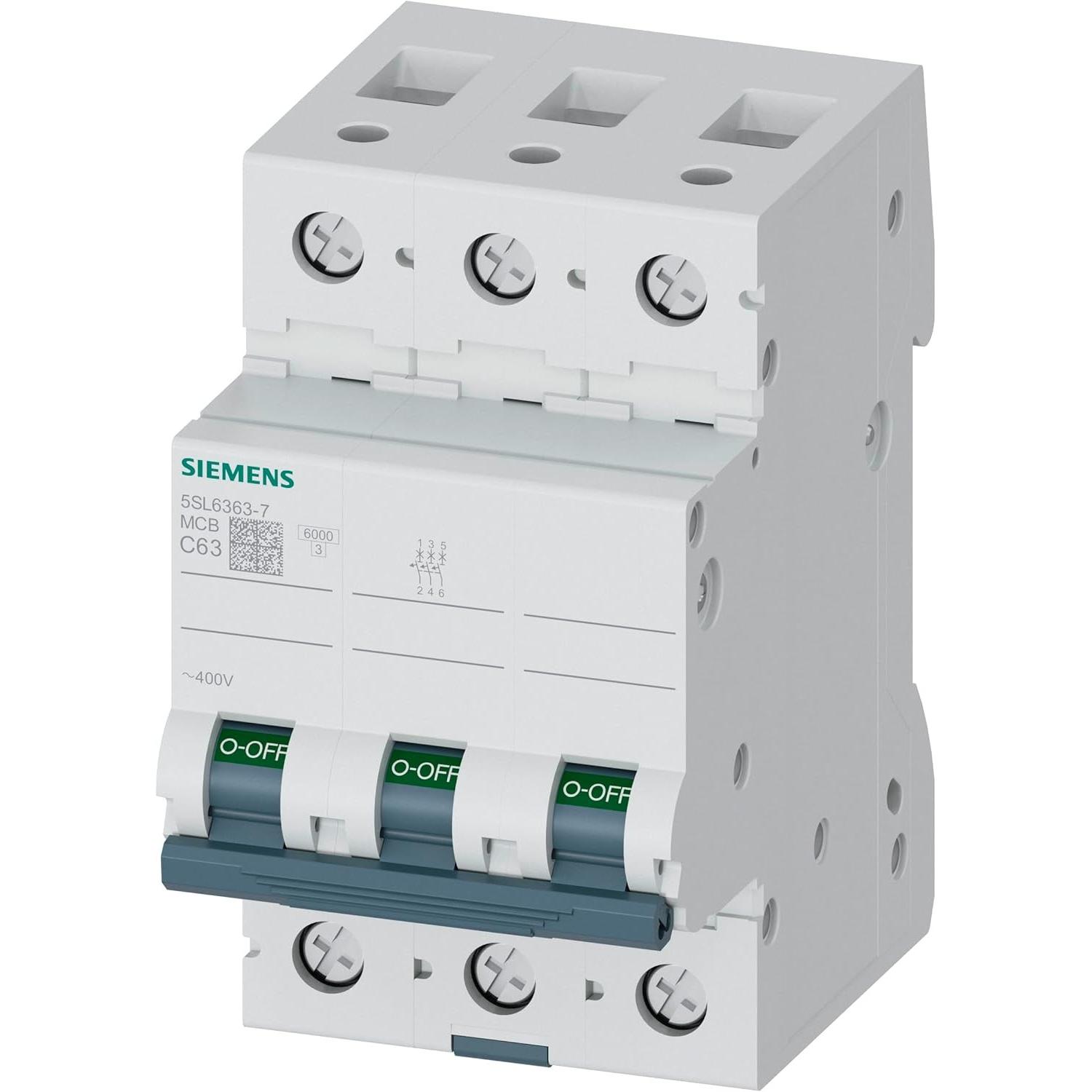 Siemens 6 kA 3P C 63A jungiklis AC/DC (5SL6363-7) (5SL63637)